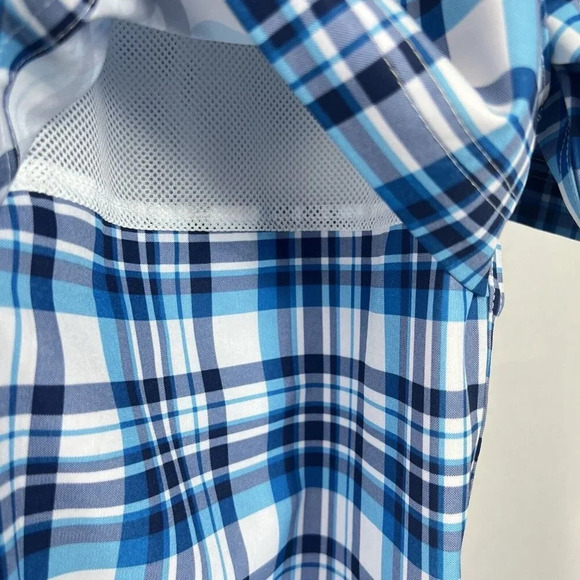 Field &Stream Men’s Vented Fishing Shirt Stretch Button Up Blue Plaid Sz Small - Picture 5 of 7